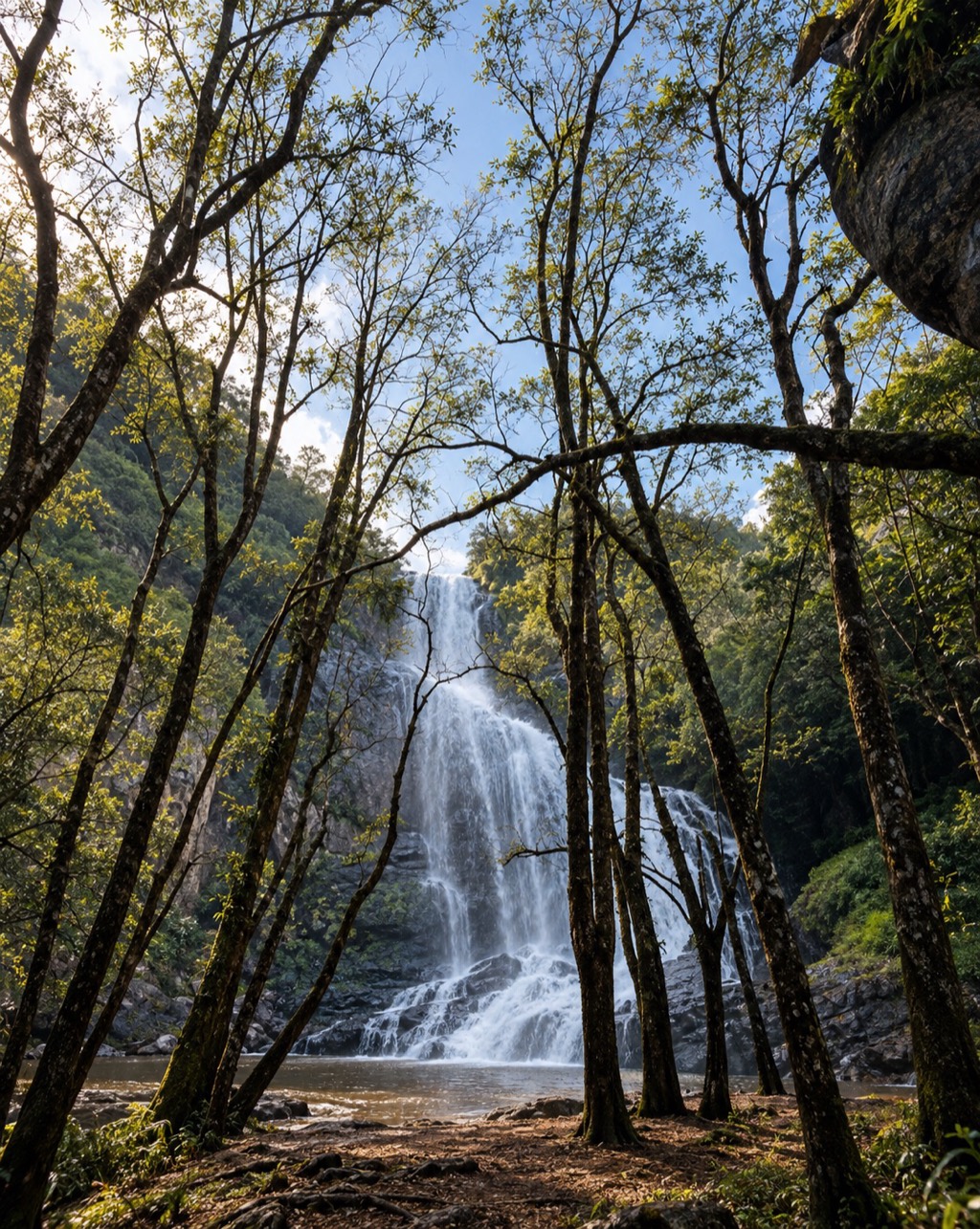 A waterfall in the forest near Kodaikanal